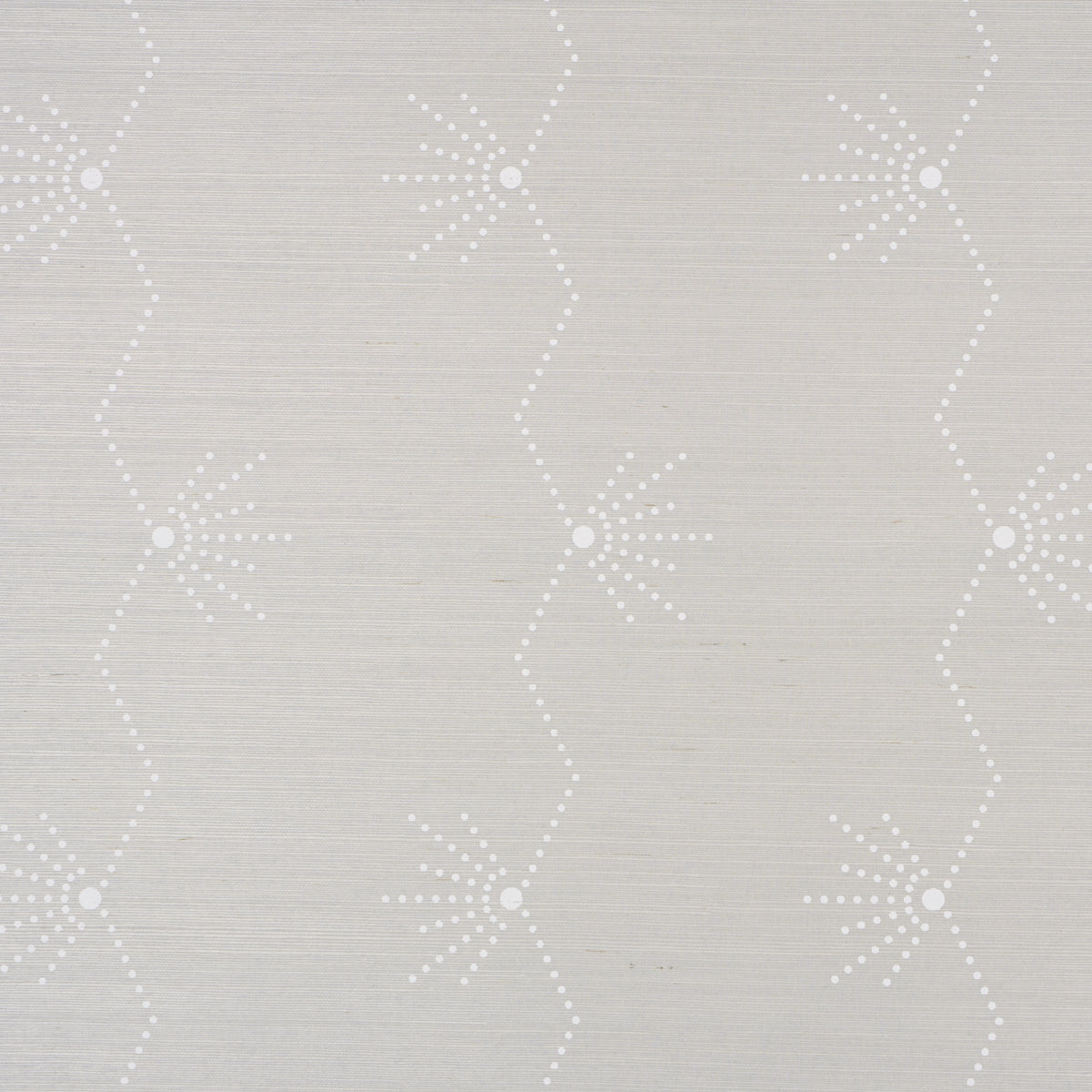 Royère Stripe Sisal wallpaper in Dove by Schumacher, featuring a rhythmic Art Deco-inspired zigzag stripe pattern on sisal.