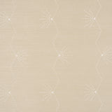 Royère Stripe Sisal wallpaper in sand colorway, featuring a rhythmic Art Deco-inspired zigzag stripe pattern on textured sisal by Schumacher.