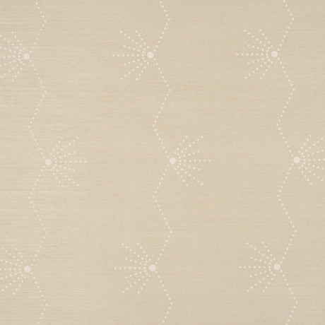 Royère Stripe Sisal wallpaper in sand colorway, featuring a rhythmic Art Deco-inspired zigzag stripe pattern on textured sisal by Schumacher.
