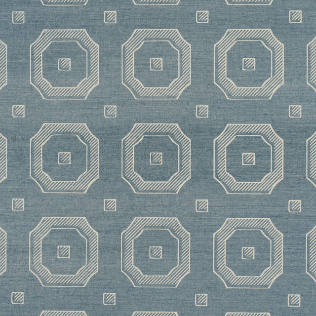 Beveled Frame Sisal Denim by Schumacher Modern Trompe L'oeil Sisal Wallpaper – Schumacher 5016730