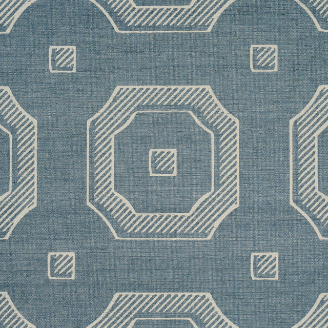 Beveled Frame Sisal Denim by Schumacher Modern Trompe L'oeil Sisal Wallpaper – Schumacher 5016730