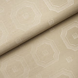 Beveled Frame Sisal wallpaper in Oyster by Schumacher, featuring a modern trompe l'oeil panel motif on textured sisal.