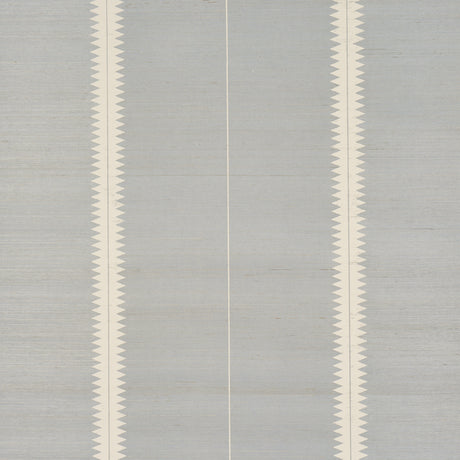 Bristle Stripe Sisal wallpaper in Mineral by Schumacher, featuring a sawtooth stripe pattern on woven sisal texture.