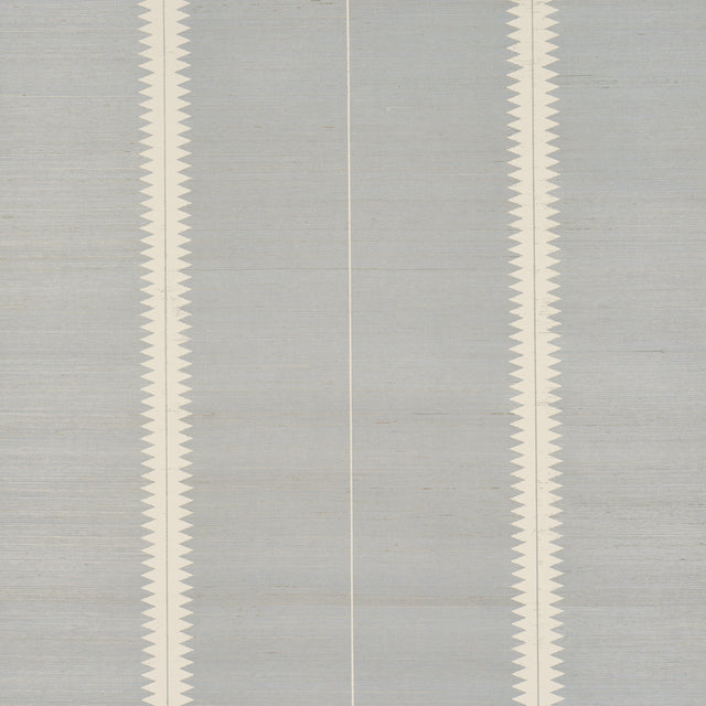 Bristle Stripe Sisal wallpaper in Mineral by Schumacher, featuring a sawtooth stripe pattern on woven sisal texture.