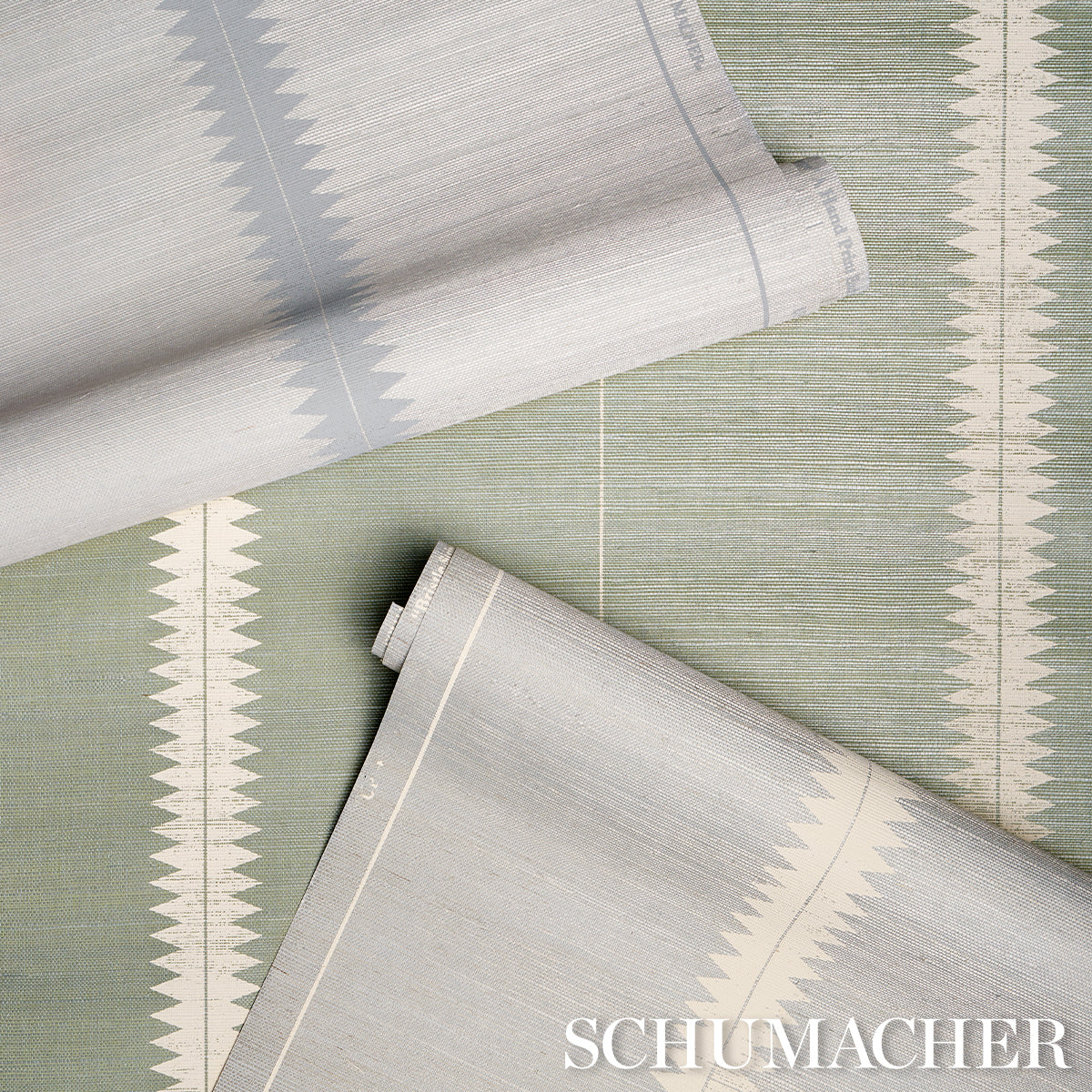 Bristle Stripe Sisal Seaglass by Schumacher Textured & Woven Wallcoverings – Schumacher 5016742
