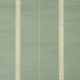 Bristle Stripe Sisal wallpaper in Seaglass by Schumacher, featuring a sawtooth stripe pattern on a textured woven surface.