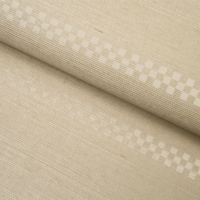 Checkered Stripe Sisal Birch by Schumacher Textured & Woven Wallcoverings – Schumacher 5016751