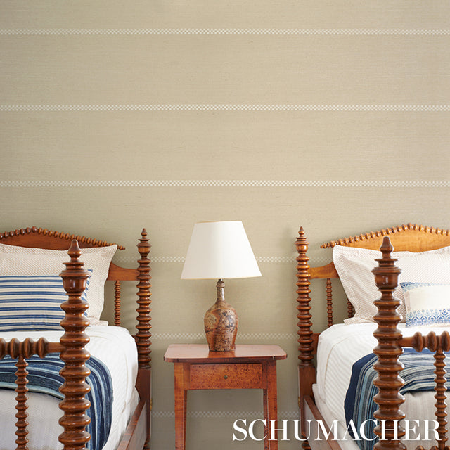 Checkered Stripe Sisal Birch by Schumacher Textured & Woven Wallcoverings – Schumacher 5016751