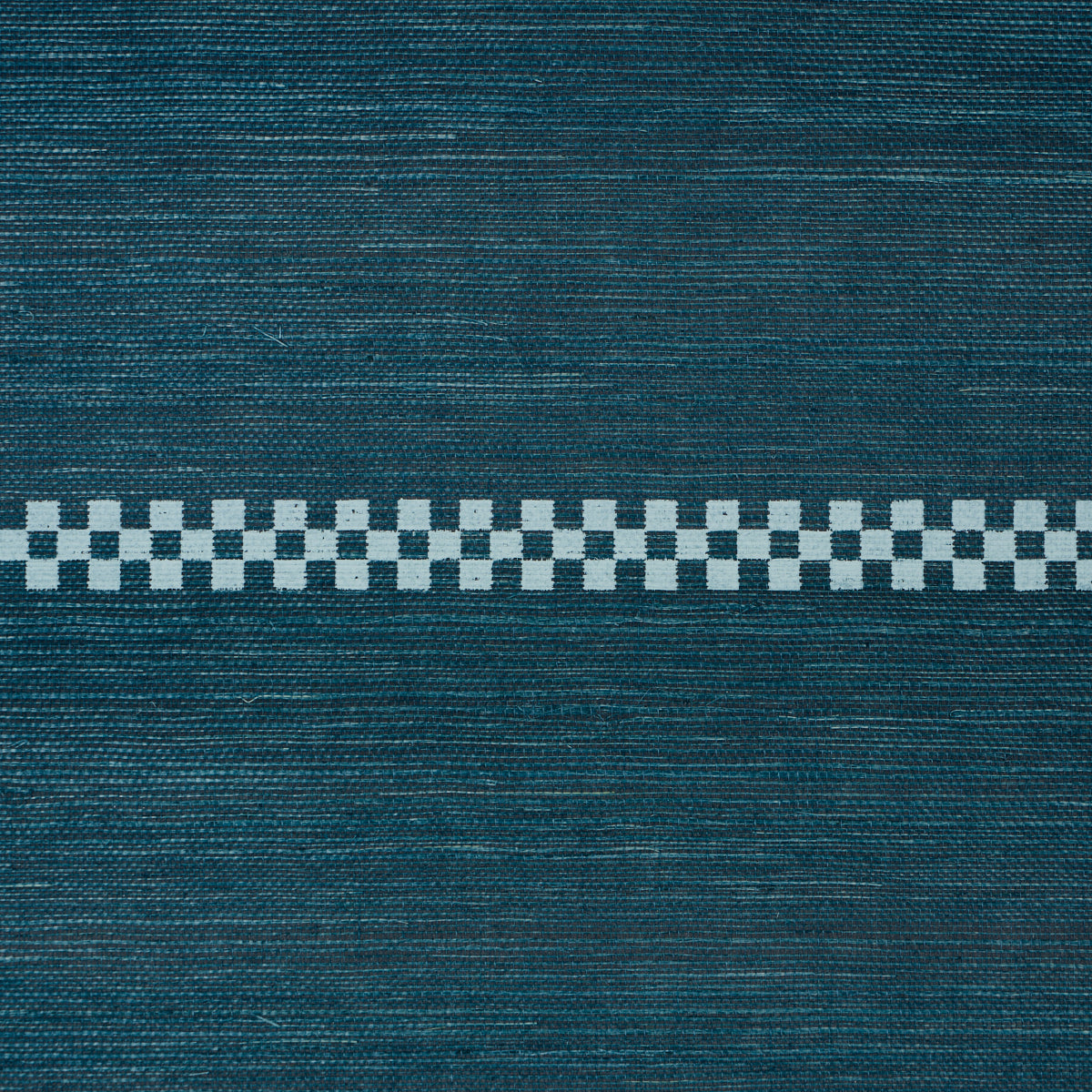 Checkered Stripe Sisal Peacock by Schumacher Textured & Woven Wallcoverings – Schumacher 5016752