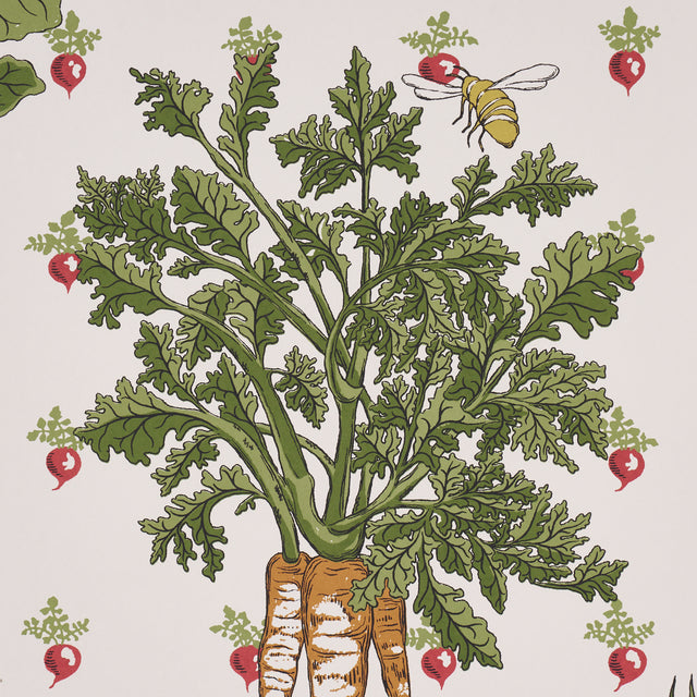 Green Grocer Multi by Schumacher Playful Vegetable Print Wallpaper – Schumacher 5016780