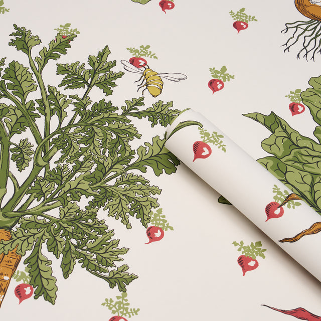 Green Grocer Multi by Schumacher Playful Vegetable Print Wallpaper – Schumacher 5016780