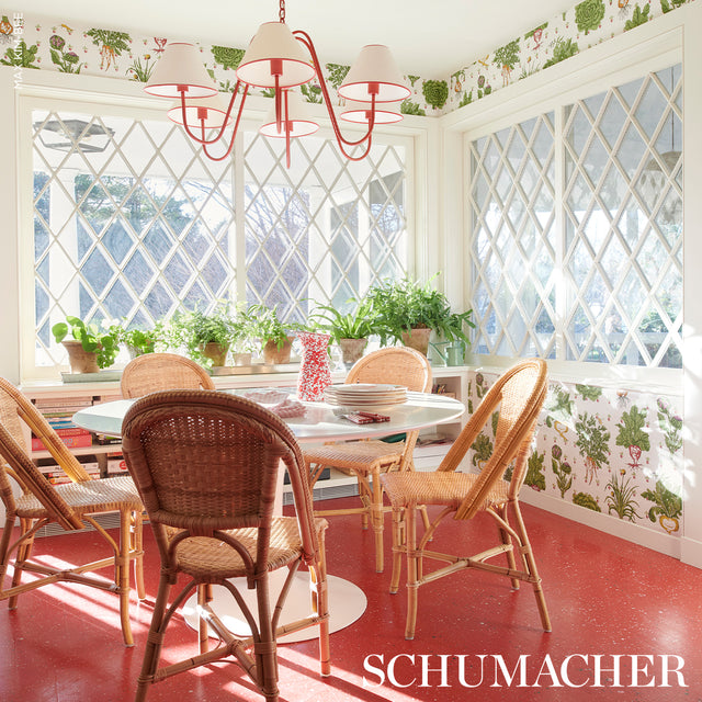 Green Grocer Multi by Schumacher Playful Vegetable Print Wallpaper – Schumacher 5016780