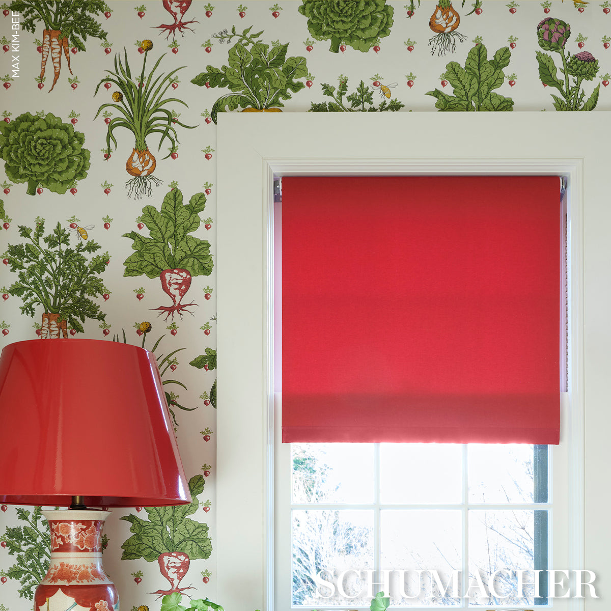Green Grocer Multi by Schumacher Playful Vegetable Print Wallpaper – Schumacher 5016780