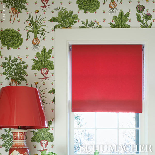 Green Grocer Multi by Schumacher Playful Vegetable Print Wallpaper – Schumacher 5016780