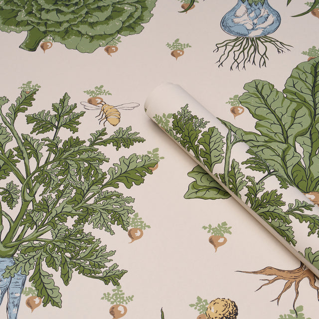 Green Grocer Parchment Botanical Vegetable Wallpaper – Schumacher 5016781