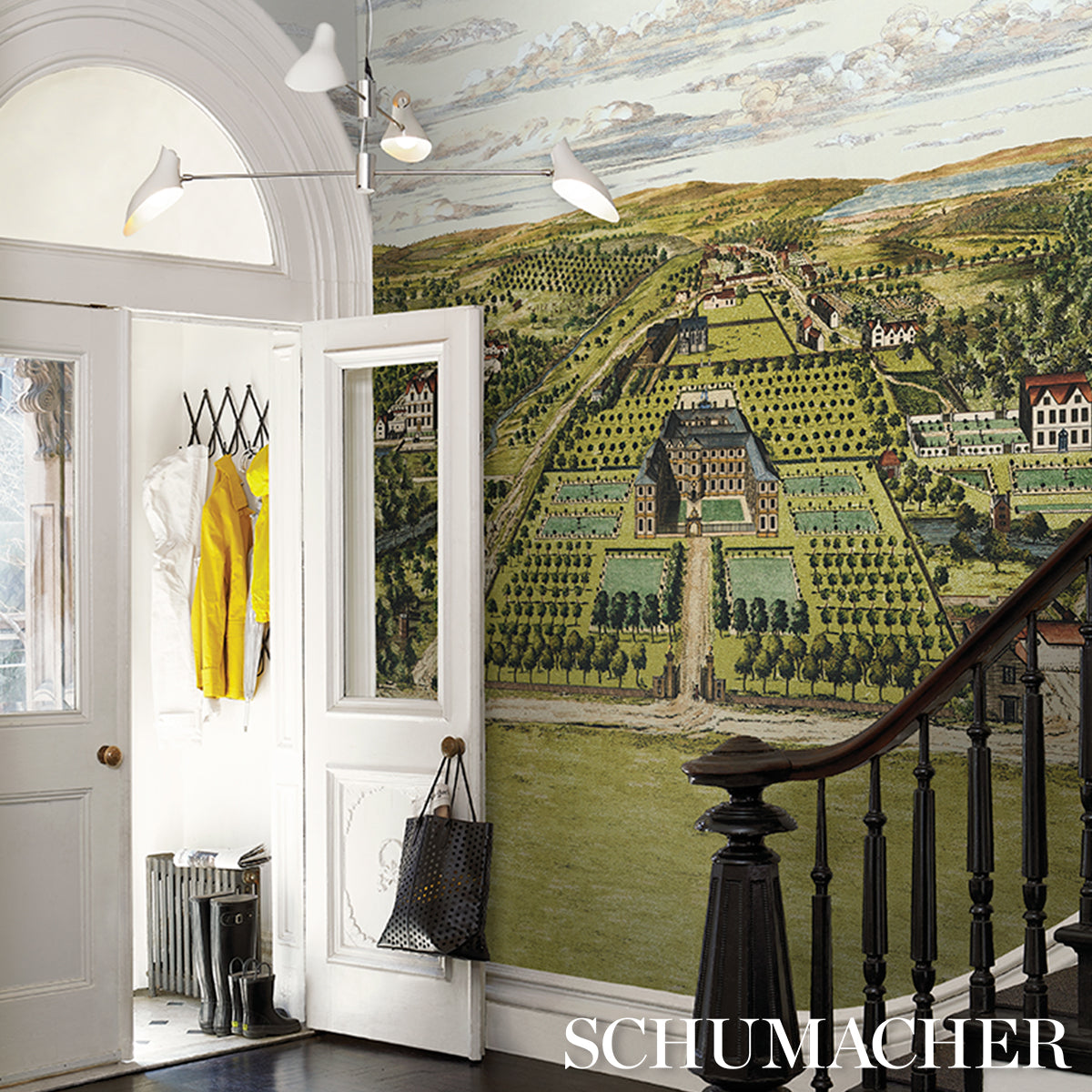 Mr. Darcy 3 Panel Set Pemberley Green Scenic Wallpaper Mural by Johnson Hartig – Schumacher 5016810