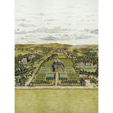 Mr. Darcy 3 Panel Set scenic wallpaper mural in Pemberley Green by Johnson Hartig for Schumacher, featuring a detailed English countryside estate.