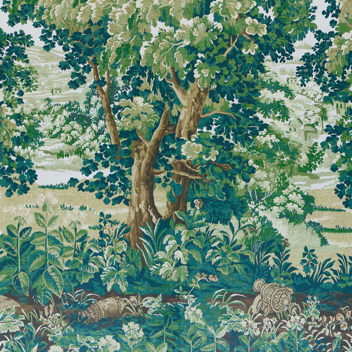 La Forêt 3 Panel Set Spring Green Forest by Johnson Hartig Scenic Forest Wallpaper – Schumacher 5016821