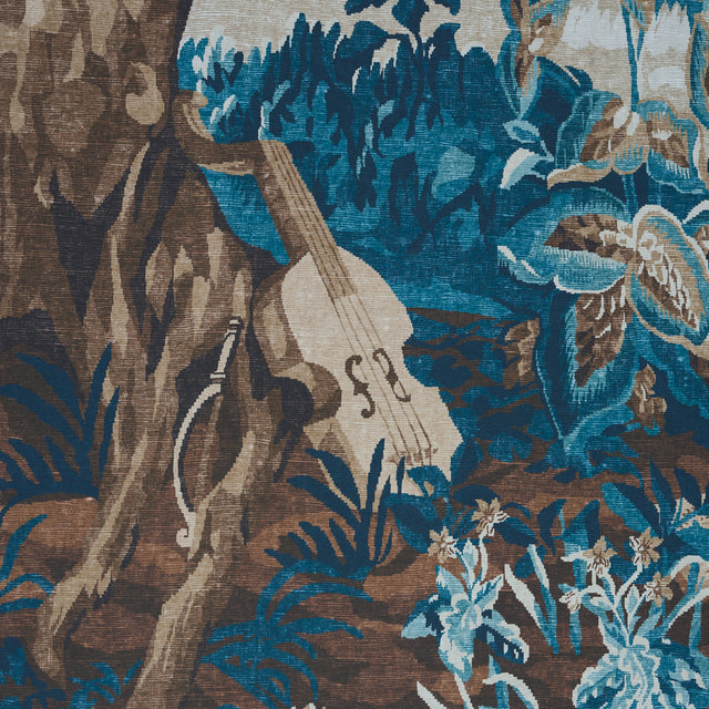 La Forêt 3 Panel Set Antique Blue Forest Scenic Wallpaper – Schumacher 5016822