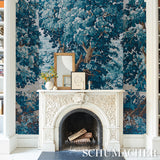 La Forêt 3 Panel Set Antique Blue Forest Scenic Wallpaper – Schumacher 5016822