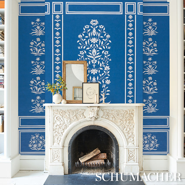 Palladio Mughal Two Panel Set Blue by Marie-Anne Oudejans Mughal Floral Wall Mural – Schumacher 5016830