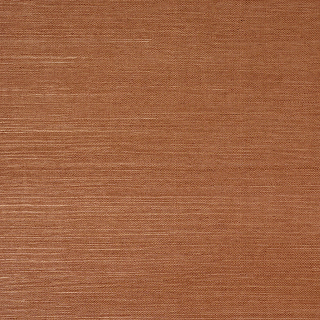 Haruki Sisal Ghost Ranch by Schumacher - Textured natural sisal wallcovering in a warm brown colorway, shown as a roll and flat sample.