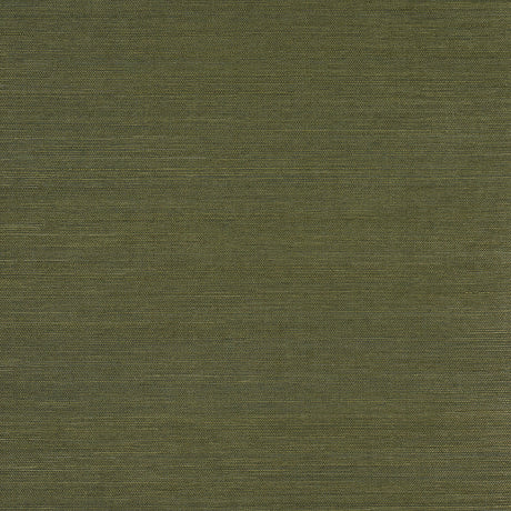 Haruki Sisal Night on Earth by Schumacher - Textured green sisal wallcovering roll and detail