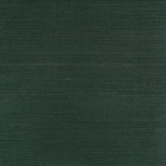 Haruki Sisal in Kismet by Schumacher - deep green textured sisal wallcovering, shown as a roll and flat surface