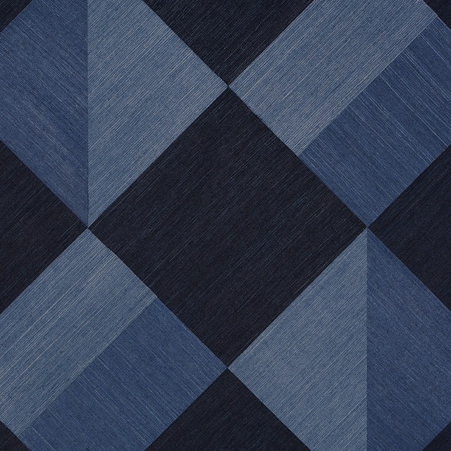 Maestro Formentera by Backdrop Diamond Pattern Blue Wallpaper – Schumacher 5016880