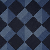 Maestro Formentera by Backdrop, a multidirectional diamond pattern wallpaper in blue tones with a textural, parquet-inspired design.