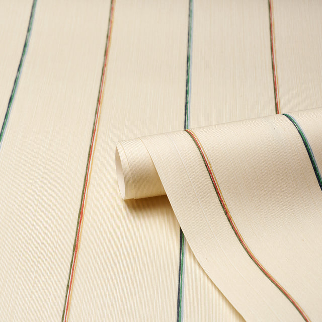 Draper Stripe Moonlight by Schumacher Backdrop Collection Multicolor Pinstripe Wallpaper – Schumacher 5016893