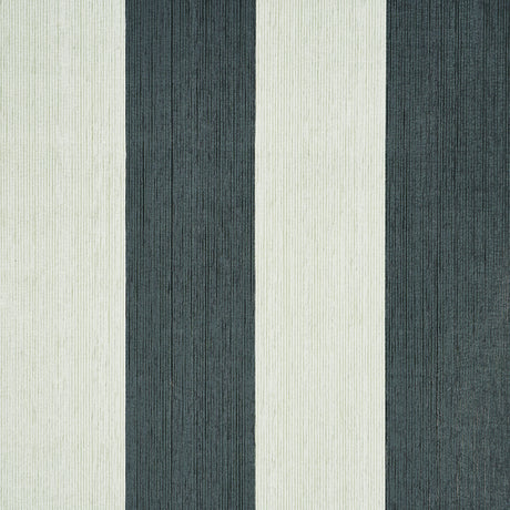 Backdrop Painter's Stripe wallpaper in Rococo by Schumacher, featuring wide hand-pieced mosaic stripes with ribbed texture and subtle sheen.