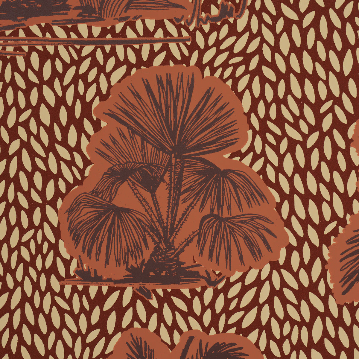 Tropical Safari Print Sunset in Los Llanos by Johanna Ortiz Scenic Wallpaper – Schumacher 5016921