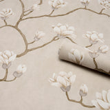 Magnolia Tree Grisaille by Schumacher Large-Scale Climbing Floral Wallpaper – Schumacher 5016931