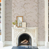 Magnolia Tree Grisaille by Schumacher Large-Scale Climbing Floral Wallpaper – Schumacher 5016931