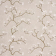 Magnolia Tree wallpaper in Grisaille by Schumacher, featuring large-scale climbing magnolia branches and flowers in a soft neutral palette.