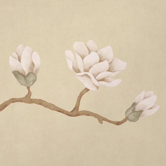 Magnolia Tree Soft Gold by Schumacher Botanical Garden Wallpaper – Schumacher 5016932