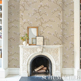 Magnolia Tree Soft Gold by Schumacher Botanical Garden Wallpaper – Schumacher 5016932