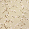 Magnolia Tree wallpaper in soft gold with large-scale climbing magnolia floral branches, inspired by Japanese screens, by Schumacher.