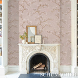 Magnolia Tree Dusty Blush by Schumacher Botanical Garden Wallpaper – Schumacher 5016933