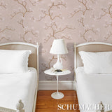 Magnolia Tree Dusty Blush by Schumacher Botanical Garden Wallpaper – Schumacher 5016933