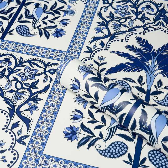 Amazonas Mystique Tropical Blue Wallpaper by Johanna Ortiz – Schumacher 5016941