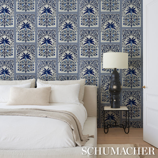 Amazonas Mystique Tropical Blue Wallpaper by Johanna Ortiz – Schumacher 5016941