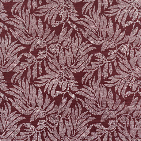 Tayrona Palm Mosaic Sisal wallpaper in Coconut Latte by Johanna Ortiz for Schumacher, featuring a hand screen printed palm frond pattern on paper-backed sisal.