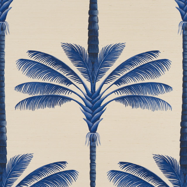 A Palm Is A Palm Sisal Indigo Palm Grove by Johanna Ortiz Tropical Wallpaper – Schumacher 5016962