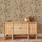 L'Attesa Nella Notte Parchment by Schumacher Luxe Lodge Artistic Owl Wallpaper – Schumacher 5017090