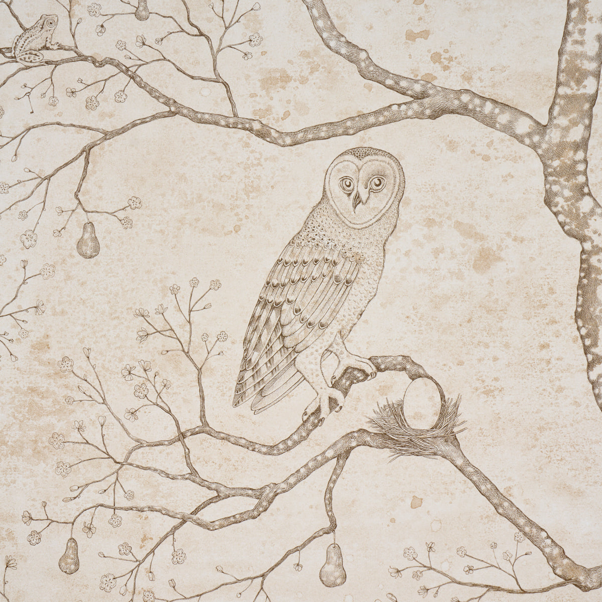 L'Attesa Nella Notte Ivory Luxe Lodge Wallpaper – Schumacher 5017091