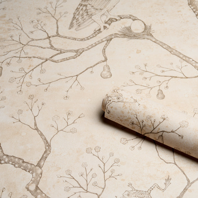 L'Attesa Nella Notte Ivory Luxe Lodge Wallpaper – Schumacher 5017091