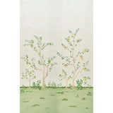 Citrus Blossom 2 Panel Set wallpaper featuring a hand-painted look of lemon trees and botanical elements on a cream background.