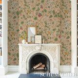 Arasi Botanical Coral by Schumacher Botanical Garden Wallpaper – Schumacher 5017170